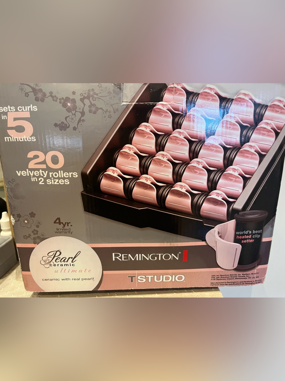 Remington T Studio Pearl Ceramic Heat Rollers in Pink and Black